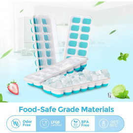DOQAUS Ice Cube Trays with Spill-Resistant Lid