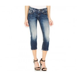 Miss Me Contrast-Stitch Cropped Jeans