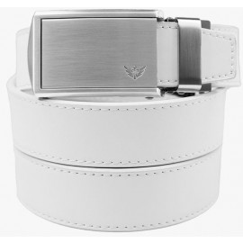 SlideBelts Winged Silver Leather Ratchet Belt