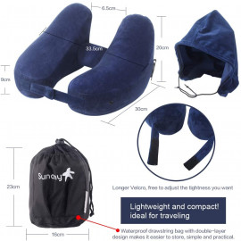 Sunany Hoodie Pillow Inflatable Travel Pillow